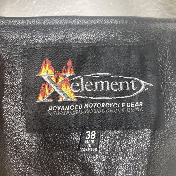 Xelement Motorcycle Chaps Mens 38 Black Leather Zip Pocket Adjustable Biker - Picture 6 of 16